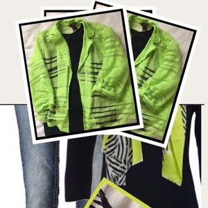 Neon green with see thru design.